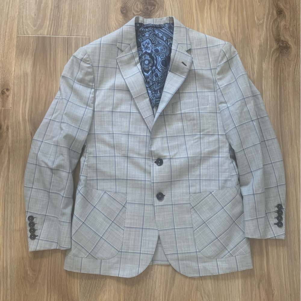 Carlo Barbera Tailored By Richard Bespoke Mens Blazer Jacket 38 Gray Wool